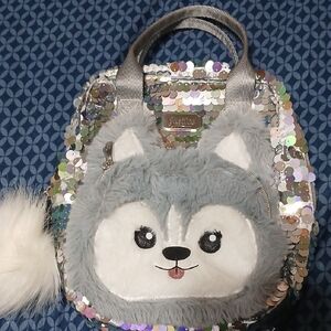 Justice Silver Sequin Husky Backpack